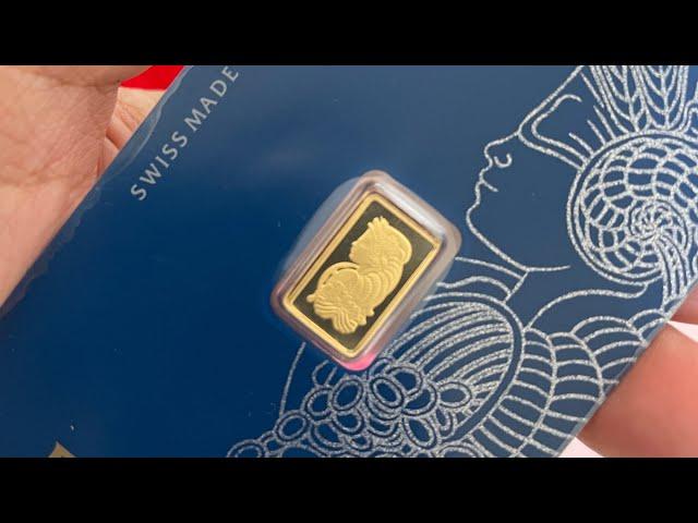 My 1st 1gr 24k 999 gold bar | PAMP Suisse | unboxing gold savings