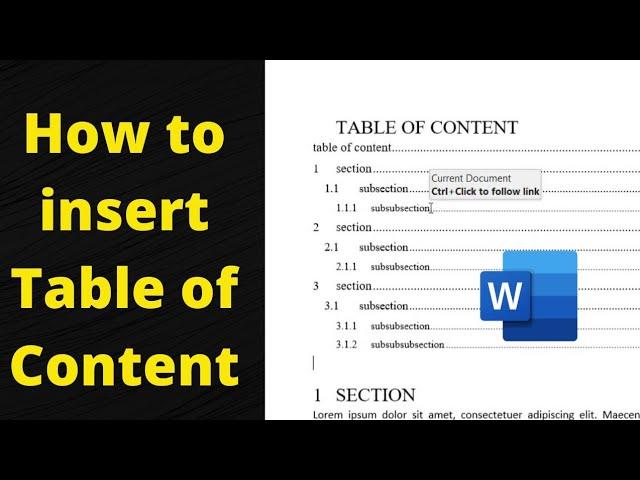 How to insert Table of contents in microsoft word in your thesis | create table of contents in Word