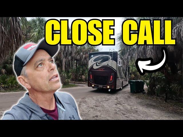 BACKED RV INTO TIGHT SPACE - FORT DE SOTO PARK - CRAZY WEATHER