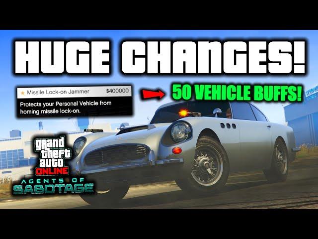 HUGE CHANGES In The GTA Online Agents of Sabotage DLC! (50 Vehicle BUFFS, Nightclub NERF, and More!)