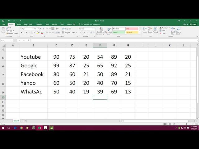 MS Excel Shortcut key for Text Alignments (Left, Right, Center, Top, Bottom)