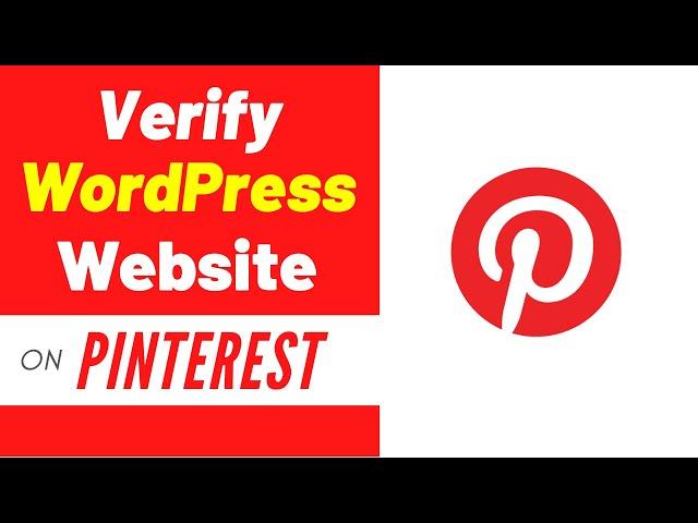 How To Confirm Your Wordpress Website on Pinterest | Verify Website in Simple Steps