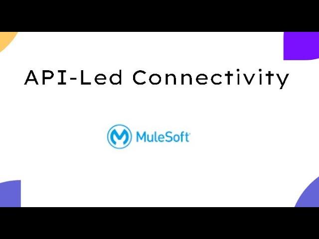 Topic 1:-  API-Led Connectivity in Mulesoft