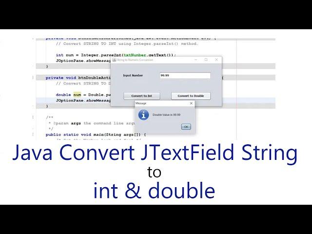 Java Convert JTextField String To int and double