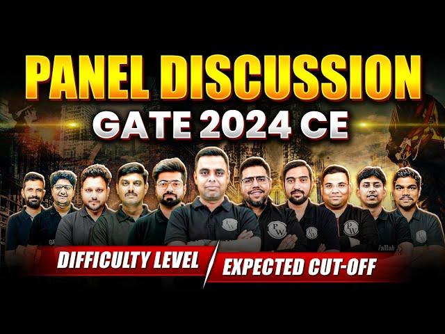 Panel Discussion | GATE 2024 Civil Engineering | Difficulty Level | Expected Cut - Off