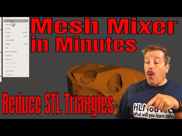 Reduce STL file triangles & size with Meshmixer Tinkercad Import steps