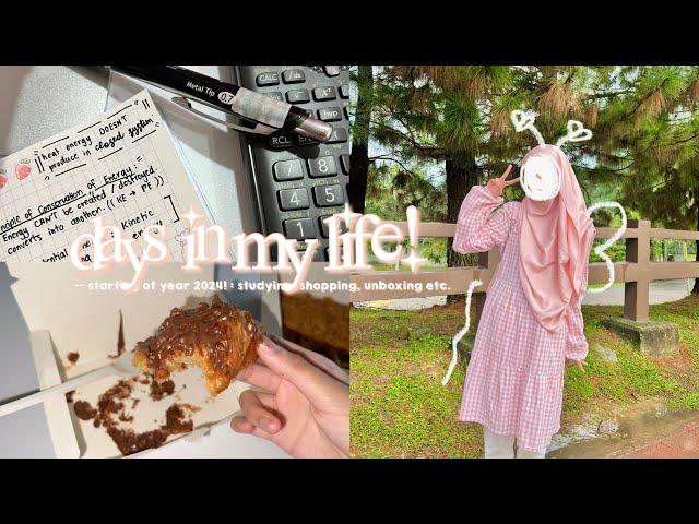 starting days of 2024! ᝰ.ᐟ : studying for exam week, shopping, unboxing || Malaysia (aesthetic vlog)