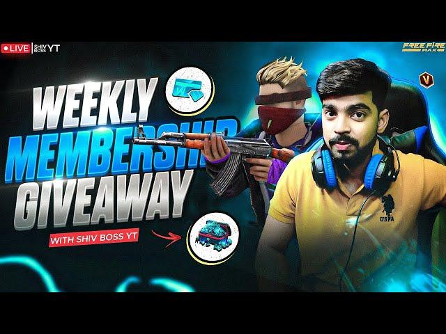 3000 DIAMONDS GIVEAWAY !! LIVE WEEKLY MEMBERSHIP TOURNAMENT !! #freefire #shorts #shortslive #gaming