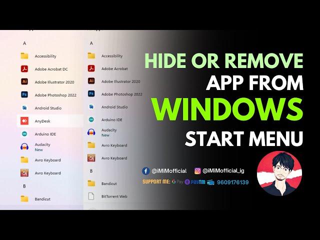 How To Remove or Hide App From Windows Start Menu?