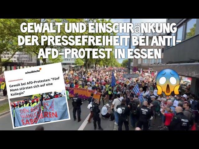 Wie LINKE die Pressefreiheit mit Füßen treten!  Anti AfD Protest Essen & Attacken auf Journalisten