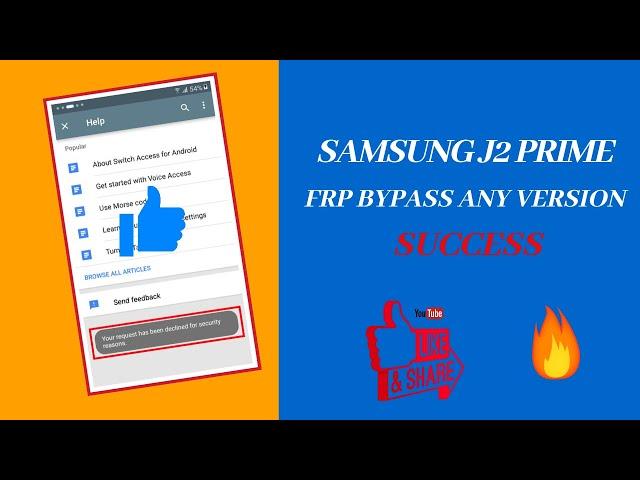 Samsung FRP Unlock  (Your Request Has Been Declined For Security Reasons)