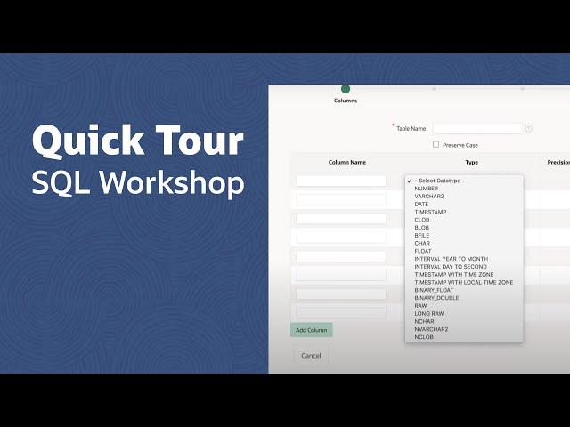 Oracle APEX: Quick Tour of SQL Workshop