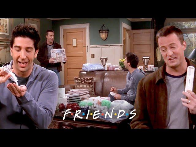 Chandler & Ross Load Up on Hotel Amenities | Friends