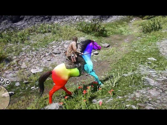 Arthur is riding a beautiful Rainbow horse - Rdr2 Gameplay Red Dead Redemption