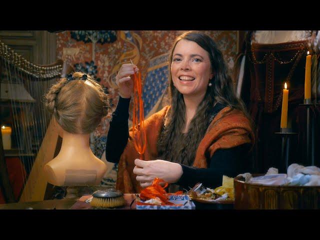 Hair Styling (Renaissance / Tudor inspired) | ASMR Cozy Basics (hair brushing, lacing, soft spoken)