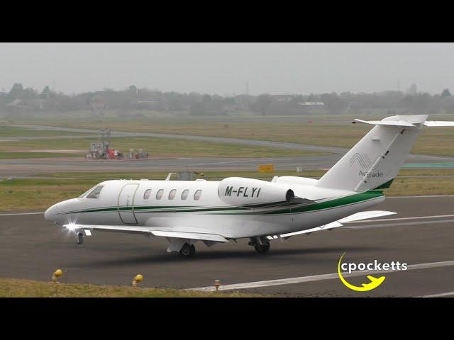 *Good looking* Cessna Citation CJ4 M-FLYI Avtrade - Take off - Gloucestershire Airport