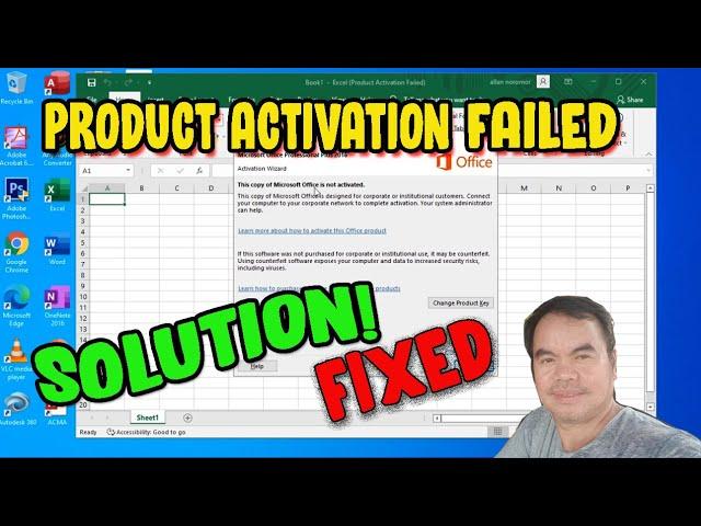 How to Fix Product Activation Failed MS Excel, MS Word - No Worries follow this simple tricks