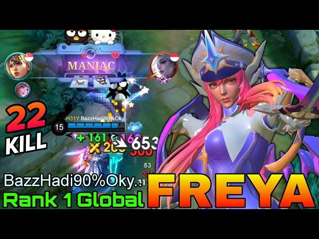 89% Win Rate Freya 22 Kills Gameplay - Top 1 Global Freya by BazzHadi90%Oky.. - Mobile Legends