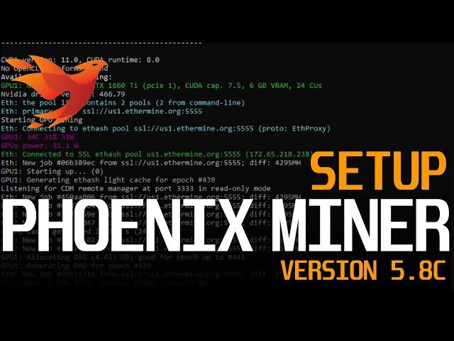 How to Setup Phoenixminer | Phoenix Miner Setup Update for Phoenixminer 5.8c