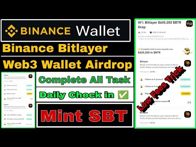 Binance Bitlayer Web3 Airdrop | Win $1.2M Token In Bitlayer | Mint Bitlayer SBT | Binance Airdrop