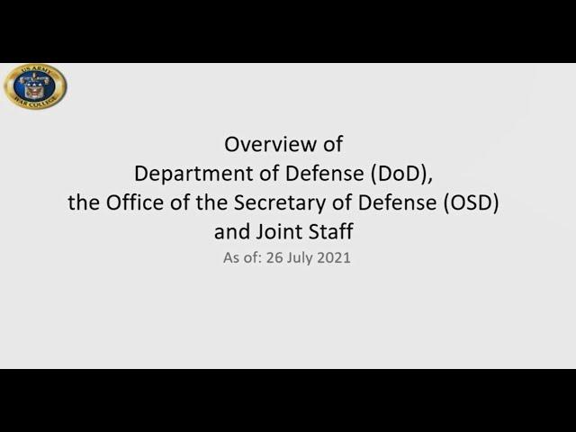 Organizational structure of the Department of Defense