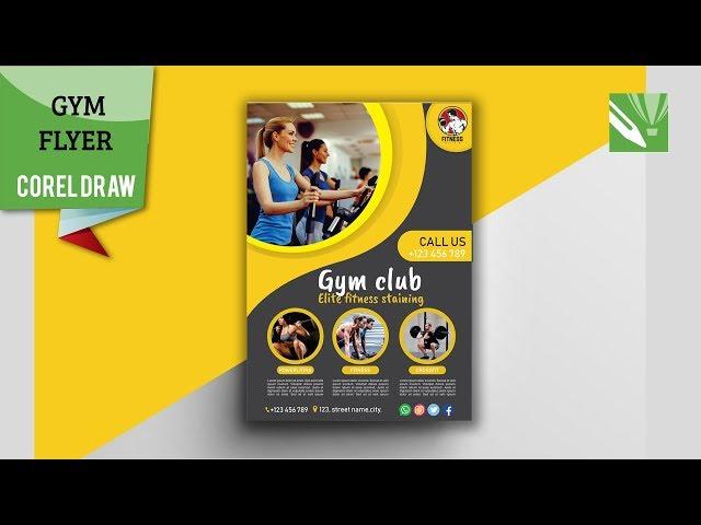 CorelDraw Tutorial | How to make Gym club flyer design in CorelDraw