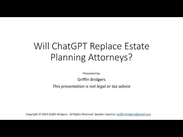 Will ChatGPT Replace Estate Planning Attorneys?