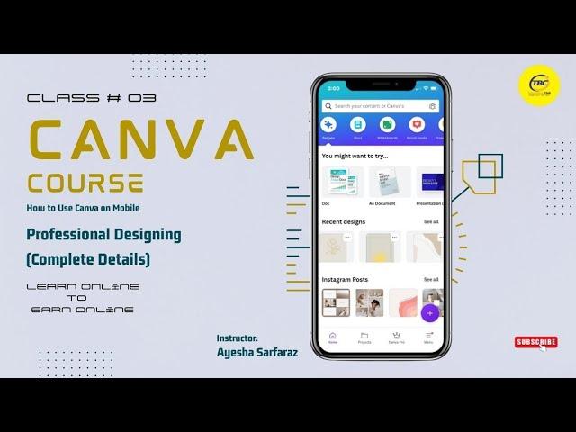 How To use Canva On Mobile | Canva Course | Professional Designing In Canva