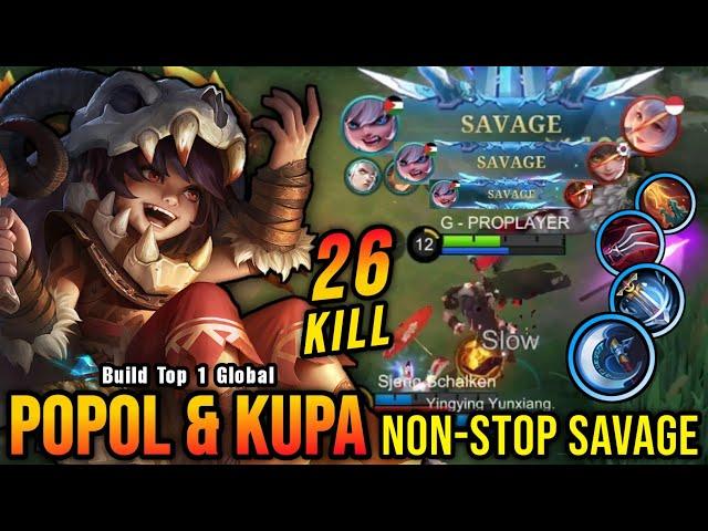 3x SAVAGE!! 26 Kills Popol and Kupa High Critical Damage - Build Top 1 Global Popol and Kupa ~ MLBB