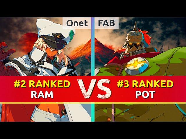 GGST ▰ Onet (#2 Ranked Ramlethal) vs FAB (#3 Ranked Potemkin). High Level Gameplay