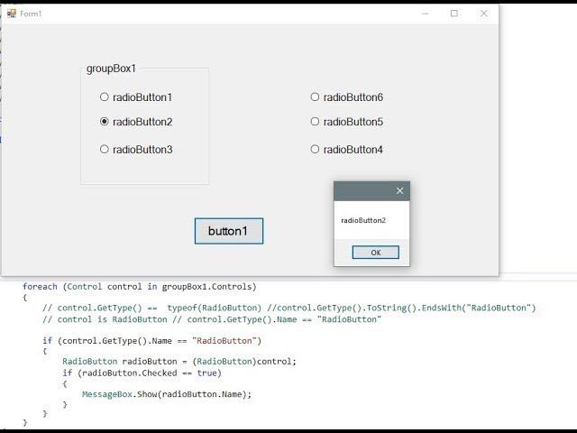 CSharp - WindowsForms - Get checked RadioButton in GroupBox