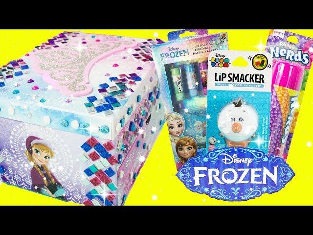 DIY DISNEY FROZEN Jewelry Box Lip Balm Set GIANT Nerds Lip Balm and Tsum Tsums lip balm