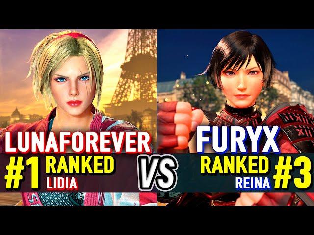 T8  Lunaforever (#1 Ranked Lidia) vs FuryX (#3 Ranked Reina)  Tekken 8 Lidia Sobieski Day 1