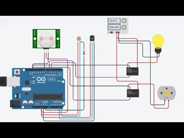 Smart Home Automation Using Sensors #Version 1 || Tinkercad