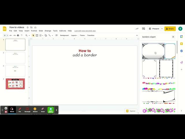 How to add a border - Google Slides