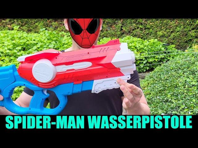 SPIDER-MAN WASSERPISTOE [Vorstellung + Reichweitentest | dertestmichel]