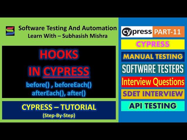 11 - Working with Cypress Hooks | beforeEach | afterEach | before | after