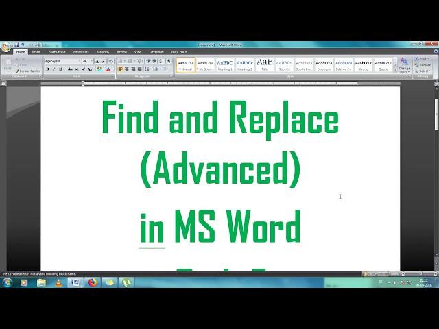 Advanced Find and Replace options in MS Word