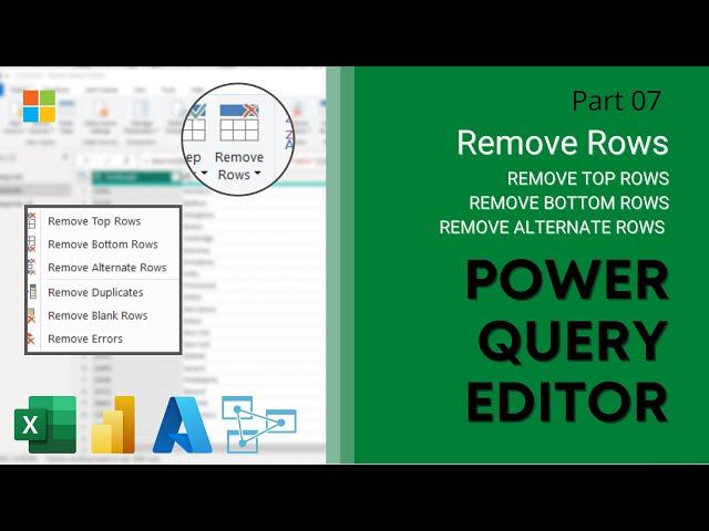 07. Remove Rows using Power Query Editor | Remove Top Rows | Bottom Rows