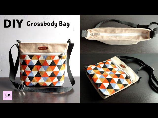 Easy Crossbody Bag Tutorial | Recessed Zipper Tutorial | Crossbody bag tutorial