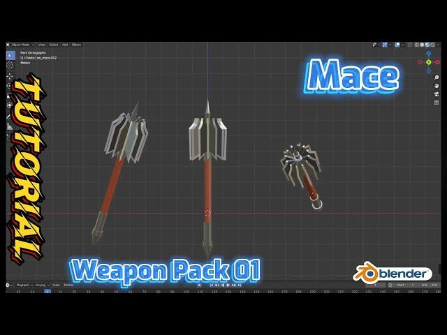 Blender Weapon Pack 01 - Mace (10 min)