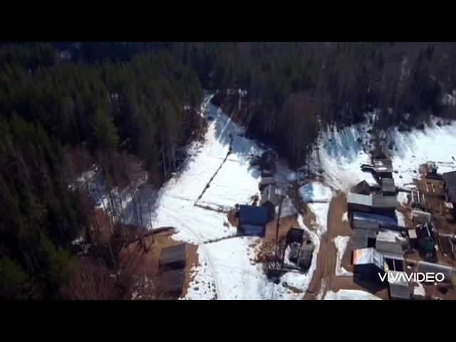 Северные деревни Архангельской области.пос.Поперечка.Вид сверху.