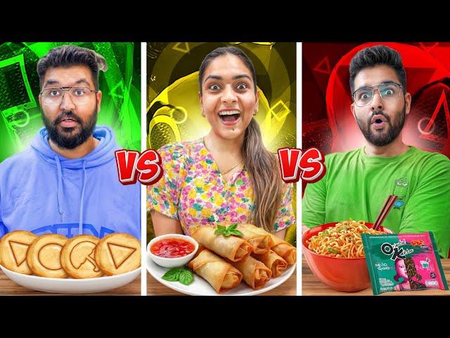 Having Only ONE SHAPE Food 60 minute Food Challenge  SQUID GAME Special 