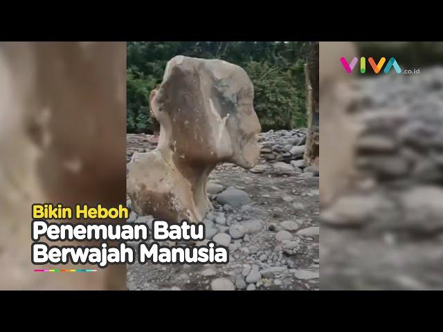 Viral! Penemuan Batu Mirip Wajah Manusia di Sungai Musi