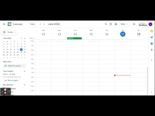 Google Calendar on Chromebook