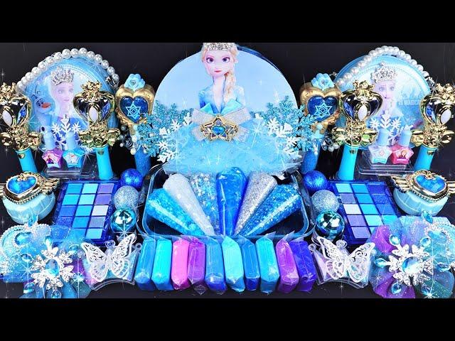 Frozen Blue Elsa Slime Mixing Random Cute,shiny things into slime #ASMR #Satisfying #slimevideo #슬라임