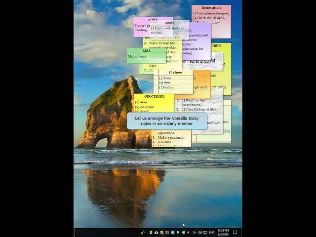 Windows: Automatically arrange sticky notes in Windows using Notezilla