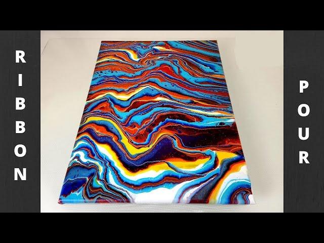 How to create a RIBBON POUR painting - acrylic pouring