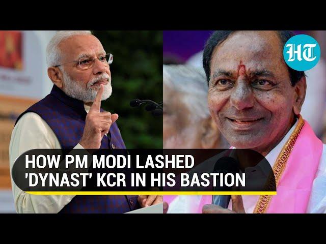 'Dethrone them...': PM Modi attacks KCR in Hyderabad as Telangana CM jets off to Bengaluru