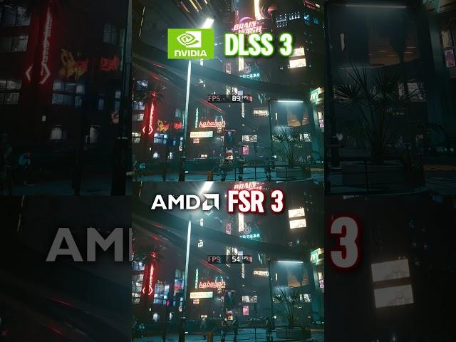 NVIDIA DLSS VS AMD FSR : CyberPunk 2077 #shorts